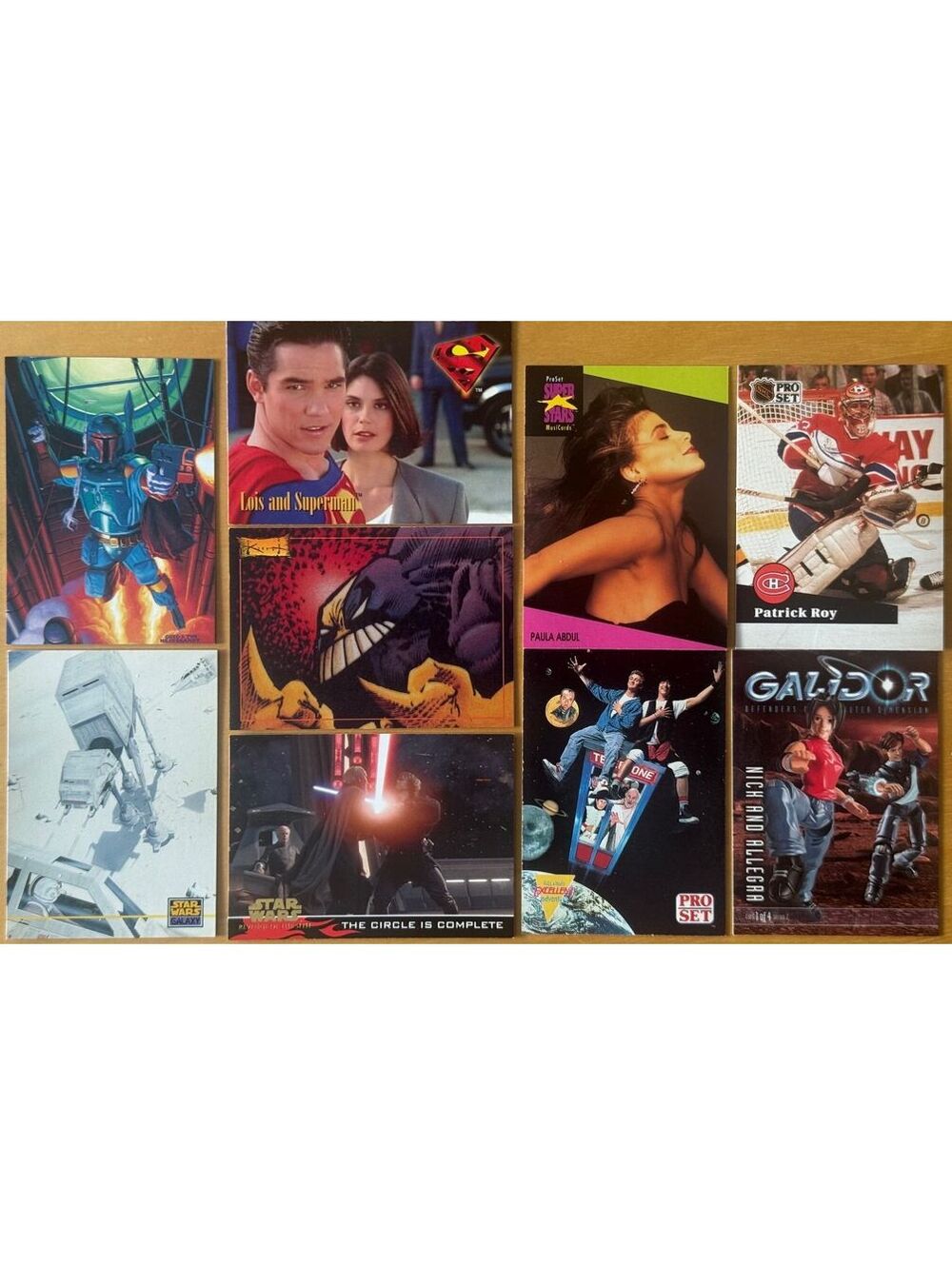 9 VTG Non Sport PROMO Cards Star Wars Superman Maxx Bill & Ted All Mint